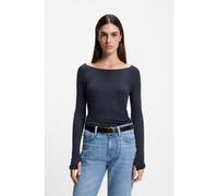 BOSS Top de punto de doble capa en punto transparente - StyleEdupla1, 50553548 Azul oscuro S