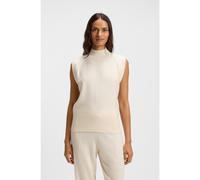 BOSS Top de punto sin mangas en cashmere con aplicaciones en los hombros - StyleFutrani, 50548506 Blanco M