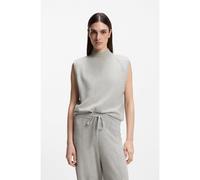 BOSS Top de punto sin mangas en cashmere con aplicaciones en los hombros - StyleFutrani, 50548506 Gris claro L
