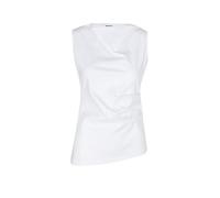 BOSS Top asimétrico de algodón mercerizado con cuello en cascada - StyleEmiaka, 50558899 Blanco L