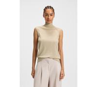 BOSS Top sin mangas de lana merina con cuello caja - StyleFipini, 50544998 Beige claro L