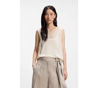 BOSS Top sin mangas en algodón y lino con diseño a capas - StyleFirasolex, 50562965 Beige claro S