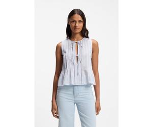 BOSS Top sin mangas en muselina de algodón con pinzas delanteras - StyleC_Ilenna, 50559244 Celeste 32