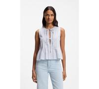 BOSS Top sin mangas en muselina de algodón con pinzas delanteras - StyleC_Ilenna, 50559244 Celeste 40