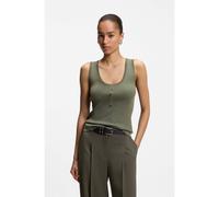 BOSS Top sin mangas en punto acanalado de lana merina - StyleFafflesia, 50563412 Verde oscuro XL