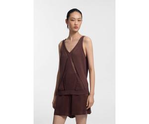 BOSS Top tejido con mezcla de estructuras - StyleFonica, 50557130 Marrón oscuro XXL