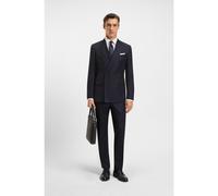 BOSS Traje slim fit de dos piezas en lana virgen a rayas - StyleH-Huge-2pcs-DB-254, 50551756 Azul oscuro 50