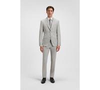 BOSS Traje slim fit de dos piezas en lana virgen estampada - StyleH-Huge-2Pcs-Peak-242, 50555431 Plata 50