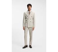 BOSS Traje slim fit de dos piezas en lana virgen estampada - StyleL-Heston-2Pcs-DB-252, 50545408 Beige 56