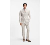 BOSS Traje slim fit de dos piezas en lana y lino a rayas - StyleH-Huge-2pcs-DB-254, 50561830 Gris claro 98