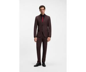 BOSS Traje slim fit de lana virgen con microestampado - StyleH-Houston-2Pcs-263, 50576182 Rojo oscuro 54