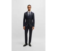 BOSS Traje slim fit en lana virgen con raya diplomática - StyleH-Houston-2Pcs-243, 50537405 Azul estampado 102