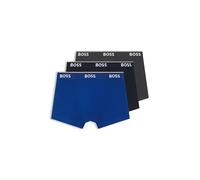 BOSS Bóxer Trunk 3P Power - algodón elástico, logo en cintura - Open Blue 487 XXL (Pack de 3)