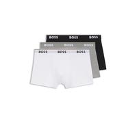 BOSS Paquete de tres calzoncillos de algodón elástico con logo en la cintura - StyleTrunk 3P Power, 50475274 Blanco / Gris / Negro XS