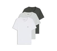 BOSS Paquete de tres camisetas interiores de algodón con logos bordados - StyleTShirtRN 3P Classic, 50532468 Blanco / Verde M