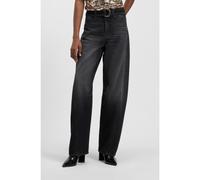 BOSS Vaqueros de pernera globo en denim rígido negro con cinturón - StyleC_BALOON HR BELT, 50548453 Gris oscuro 25/32