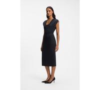 BOSS Vestido ajustado con ribetes de grogrén - StyleDorlita, 50563851 Azul oscuro 42