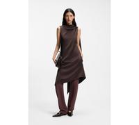BOSS Vestido asimétrico sin mangas en satén jaspeado drapeado - StyleDAVERSE_FS_C, 50562631 Marrón oscuro 44