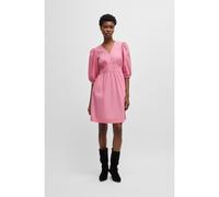 BOSS Vestido con escote en pico en popelín de algodón con cintura fruncida - StyleC_Dezzan, 50537908 Rosa claro 42