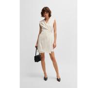 BOSS Vestido cruzado en mezcla de lino con raya diplomática - StyleDagania, 50537459 Blanco 38