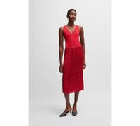 BOSS Vestido de punto con falda con estructura brillante - StyleFernani, 50537736 Rojo M