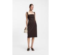 BOSS Vestido de punto slim fit con detalle a capas - StyleDrapera, 50557444 Marrón oscuro 34