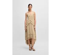 BOSS Vestido de satén a capas con apliques de seda - StyleDekalya, 50542856 Beige 42
