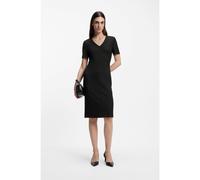 BOSS Vestido de tejido elástico con escote en pico - StyleDamaisa, 50493529 Negro 32