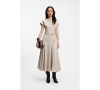 BOSS Vestido maxi con cinturón en franela jaspeada - StyleDopala, 50568787 Natural 34