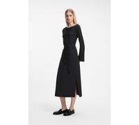 BOSS Vestido maxi de manga larga en punto con lazada en la cintura - StyleC_Erlot_4, 50568970 Negro M