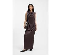 BOSS Vestido maxi sin mangas en satén jaspeado - StyleDABIKA_FS_C, 50562632 Marrón oscuro 32