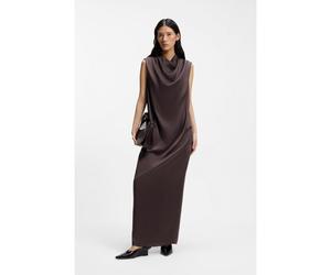 BOSS Vestido maxi sin mangas en satén jaspeado - StyleDABIKA_FS_C, 50562632 Marrón oscuro 36