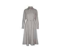 BOSS Vestido camisero con cinturón en franela de lana y lino - StyleDannel, 50568049 Marrón 38