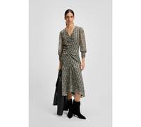 BOSS Vestido midi de sirsaca estampada con detalles fruncidos - StyleC_DERODEO, 50544051 Gris estampado 34