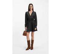 BOSS Vestido midi en satén arrugado - StyleC_Deply, 50553594 Gris oscuro 32