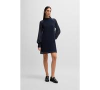 BOSS Vestido plisado con mangas transparentes - StyleDolumi, 50531542 Azul oscuro 32