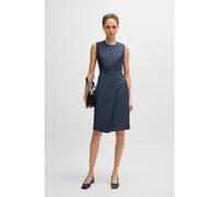 BOSS Vestido recto de lana virgen con falda cruzada - StyleDathea, 50531433 Azul oscuro 44