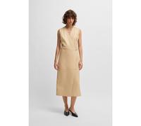 BOSS Vestido recto de piel con parte delantera cruzada - StyleSyesha, 50537802 Beige 34