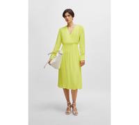 BOSS Vestido regular fit con parte delantera cruzada y puños abotonados - StyleDagatta, 50505635 Amarillo 36