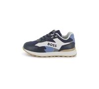 BOSS Deportivas para niños de piel y lona con logo - StyleJ52810/84927, J52810 Azul oscuro 34