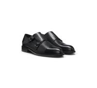 BOSS Zapatos de piel con hebilla doble y detalles perforados - StyleTayil_Monk_bupf, 50563122 Negro 40