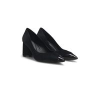 BOSS Zapatos de tacón de ante con puntera de piel - StyleGracey_ChPump70_NASD, 50548592 Negro 39.5