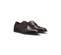 BOSS Zapatos Derby de piel con puntera elaborados en Italia - StyleDerrek_Derb_buctpf, 50565633 Marrón oscuro 43