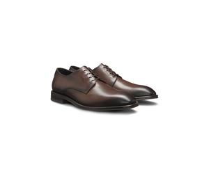 BOSS Zapatos Derby de piel elaborados en Italia - StyleDerrek_Derb_burb, 50536535 Marrón oscuro 45