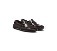 BOSS Zapatos driver de piel de napa con herrajes de la marca - StyleNoel_Mocc_ltfhw, 50548100 Marrón oscuro 45