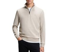 BOSS Sudadera de felpa de algodón con cuello con cremallera - StyleZetrust, 50468926 Gris claro L