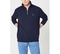 BOSS Sudadera de felpa de rizo de algodón con cuello con cremallera y parche de logotipo - StyleZetrust, 50468926 Azul oscuro XXL