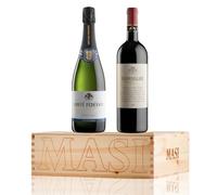 BOSSI FEDRIGOTTI | Paquete exclusivo "ICONICI TRENTINI" | CONTE FEDERICO 2020 Trento DOC Riserva Metodo Classico, FOJANEGHE 2017 Vigneti delle Dolomiti IGT Rosso | 2x750 ml | Caja de madera
