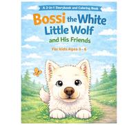 Bossi the White Little Wolf and His Friends: A 2-in-1 Storybook and Coloring Book