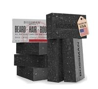 Bossman - Los aceites orgánicos hidratan la barba, el cabello y la piel: nuestro jabón de barra 4 en 1 totalmente natural para hombres está enriquecido con una mezcla magistral de hidratantes